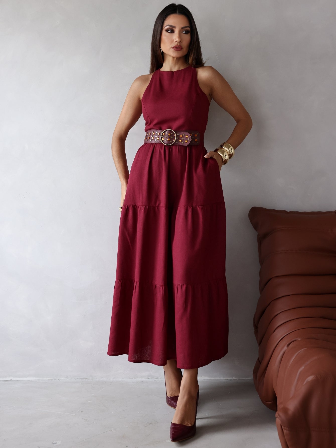 Vestido de Linho Sofia- A Combinação perfeita entre estilo e conforto + Frete Grátis