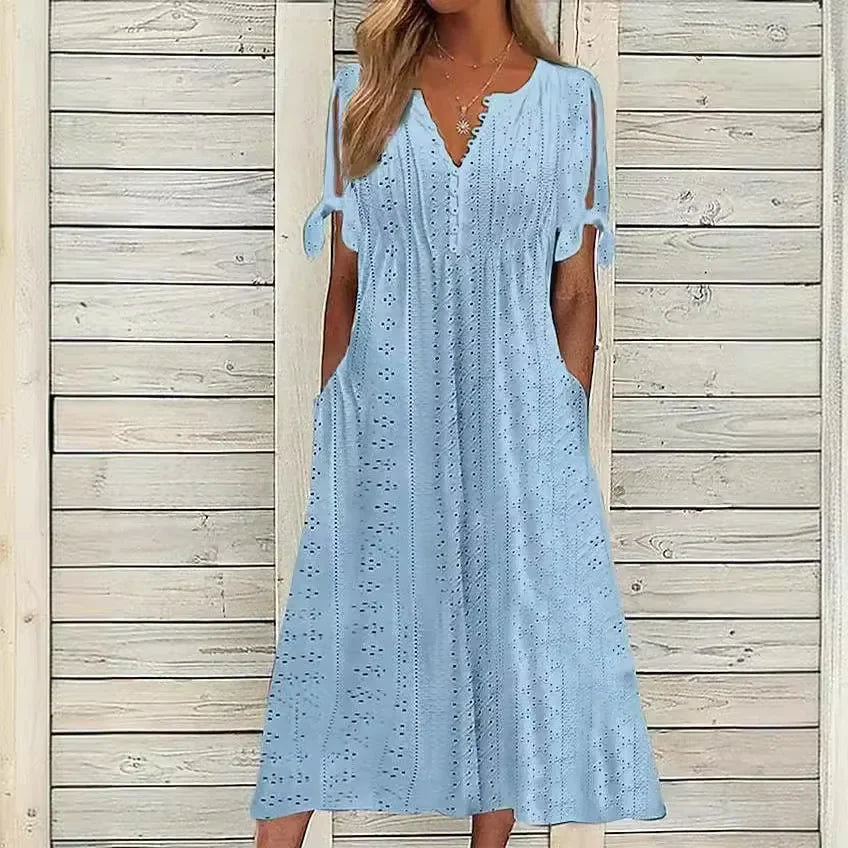 Vestido de Renda Luísa - Perfeito para dias quentes, encontros especiais ou passeios ao ar livre. (Verão 2026) + Frete Grátis
