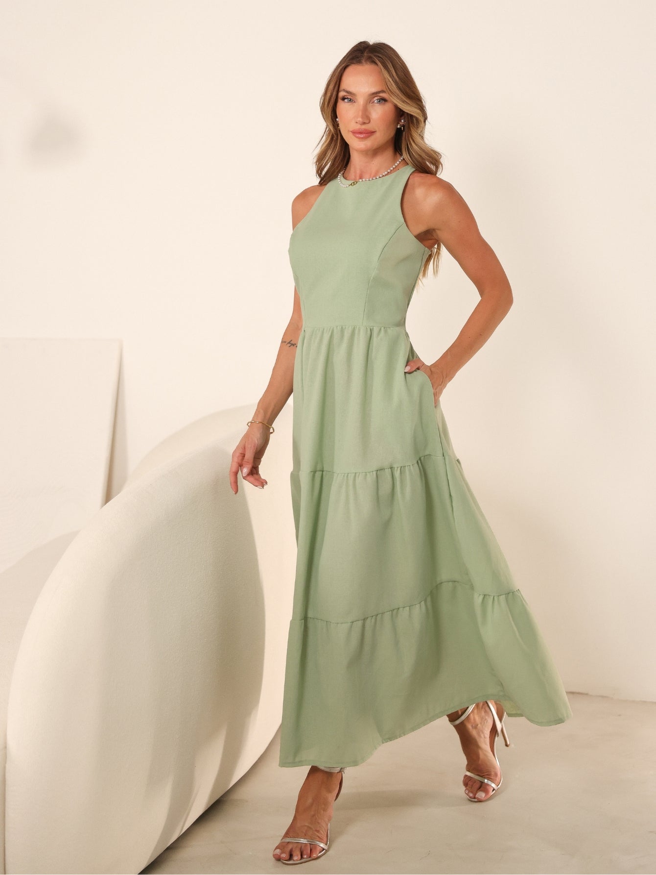 Vestido de Linho Sofia- A Combinação perfeita entre estilo e conforto + Frete Grátis