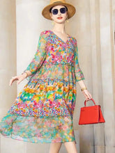 Vestido Feminino Midi Estampado Floral Primavera- Fresquinho e Elegante + Frete Grátis