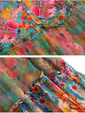 Vestido Feminino Midi Estampado Floral Primavera- Fresquinho e Elegante + Frete Grátis