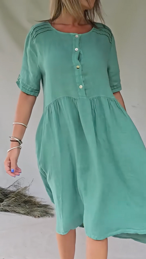 Vestido Bianca- Linho Premium - Leve e Soltinho, Ideal para diversas ocasiões!