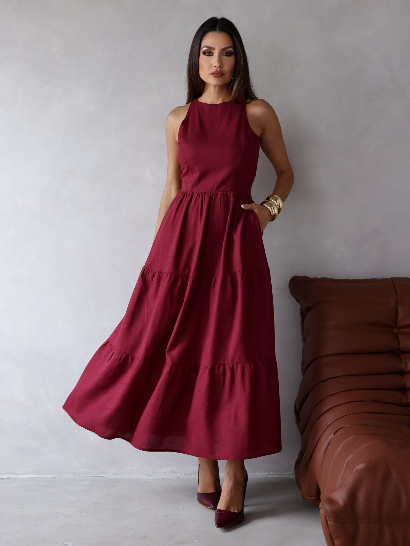 Vestido de Linho Sofia- A Combinação perfeita entre estilo e conforto