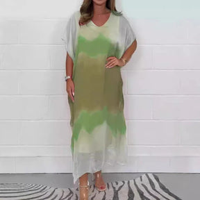 Vestido Bruna - Elegância Fluida com Estampa Sofisticada + Frete Grátis