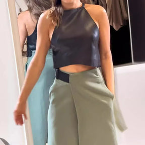 Conjunto Feminino Regata e Saia Elisa- Charme e Elegância para a Mulher Moderna