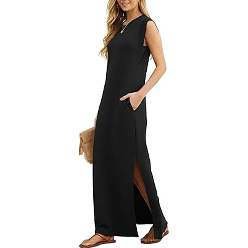 Vestido Elisa - Sem Mangas Leve e Soltinho- Ideal para diversas ocasiões e eventos+ Frete Grátis