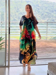 Vestido Estampado Yasmin- Rico em detalhes que vão te encantar+ Frete Grátis