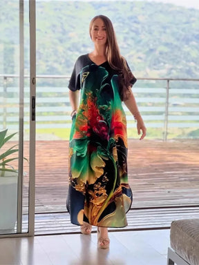 Vestido Estampado Yasmin- Rico em detalhes que vão te encantar+ Frete Grátis