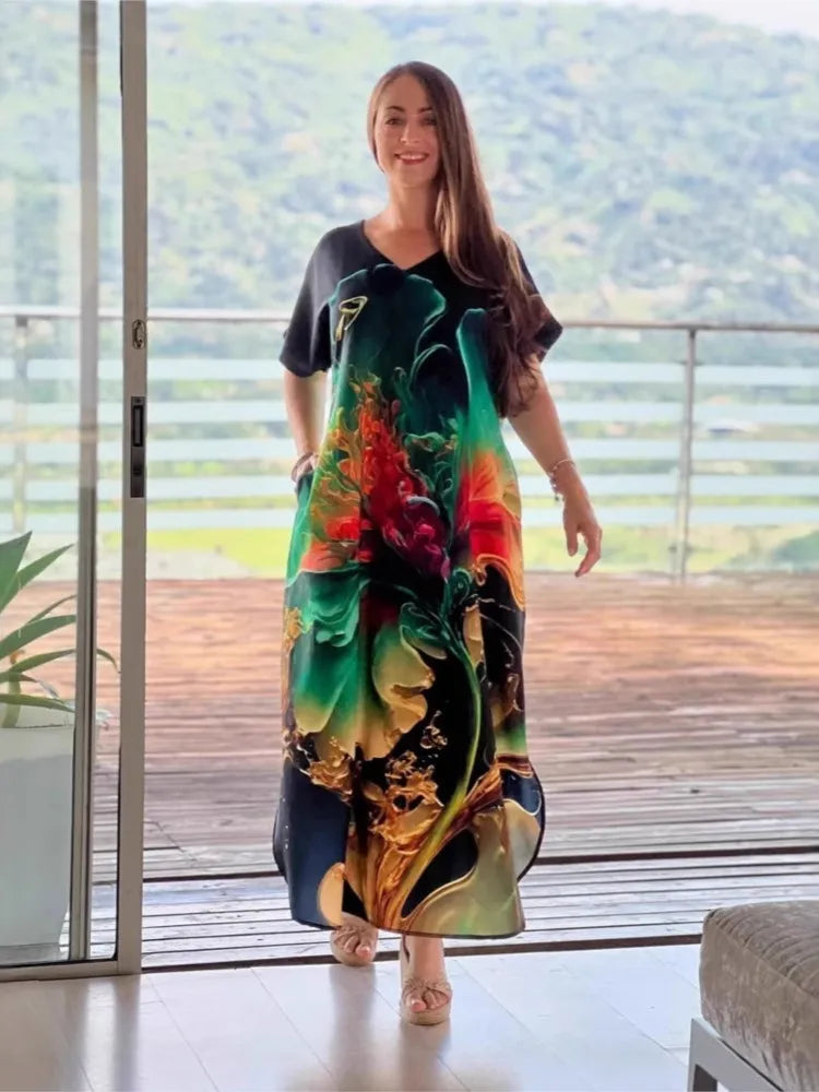 Vestido Estampado Yasmin- Rico em detalhes que vão te encantar+ Frete Grátis