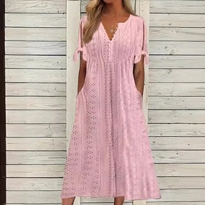 Vestido de Renda Luísa - Perfeito para dias quentes, encontros especiais ou passeios ao ar livre. (Verão 2026) + Frete Grátis