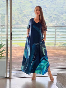 Vestido Estampado Yasmin- Rico em detalhes que vão te encantar+ Frete Grátis