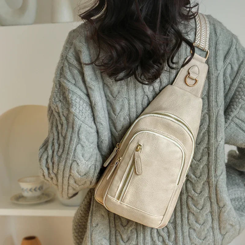 Bolsa Transversal Elegante- Espaçosa e um estilo que complementa a moda