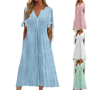 Vestido de Renda Luísa - Perfeito para dias quentes, encontros especiais ou passeios ao ar livre. (Verão 2026) + Frete Grátis