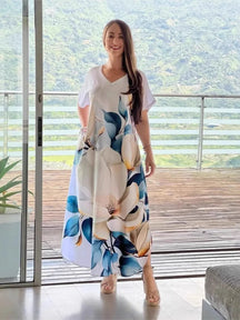 Vestido Estampado Yasmin- Rico em detalhes que vão te encantar+ Frete Grátis