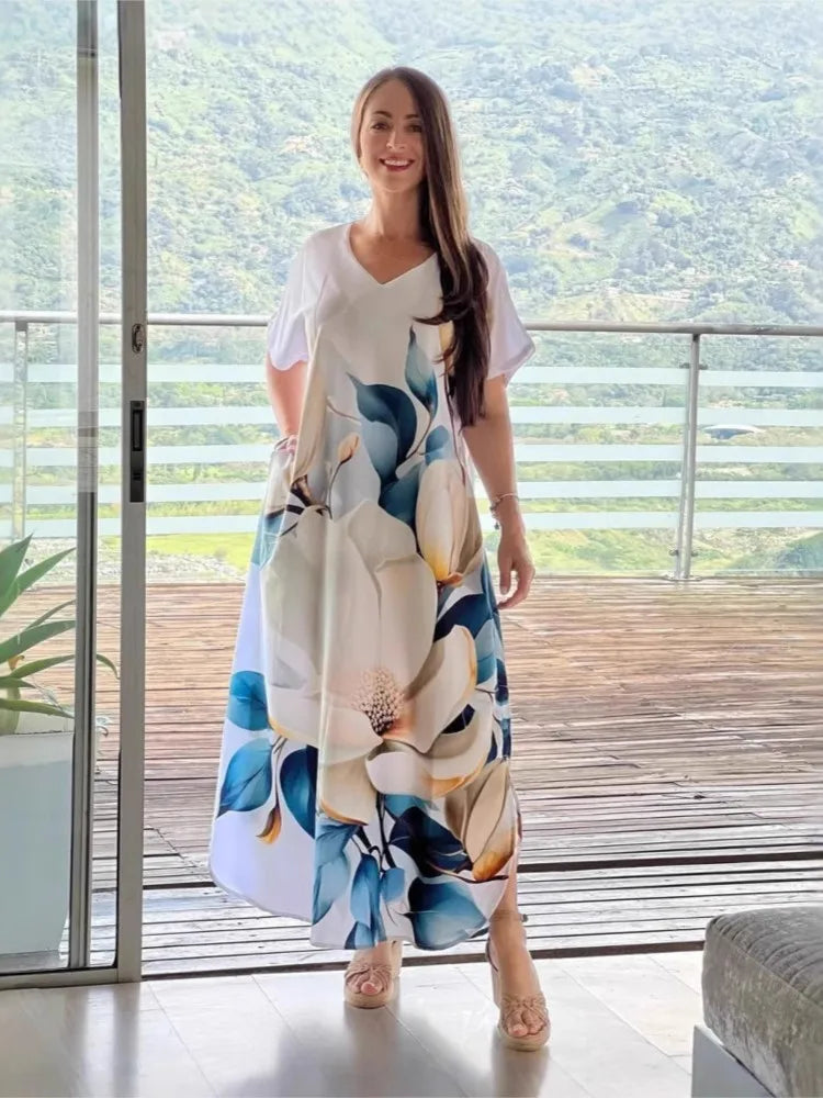 Vestido Estampado Yasmin- Rico em detalhes que vão te encantar+ Frete Grátis