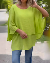 Camisa Elegante  | Vintage - Linho Puro (Leve e Charmosa e Soltinha)+ Frete Grátis + Frete Grátis