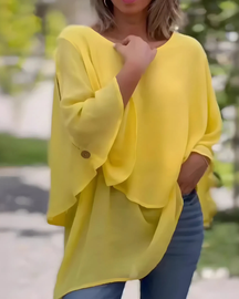 Camisa Elegante  | Vintage - Linho Puro (Leve e Charmosa e Soltinha)+ Frete Grátis + Frete Grátis